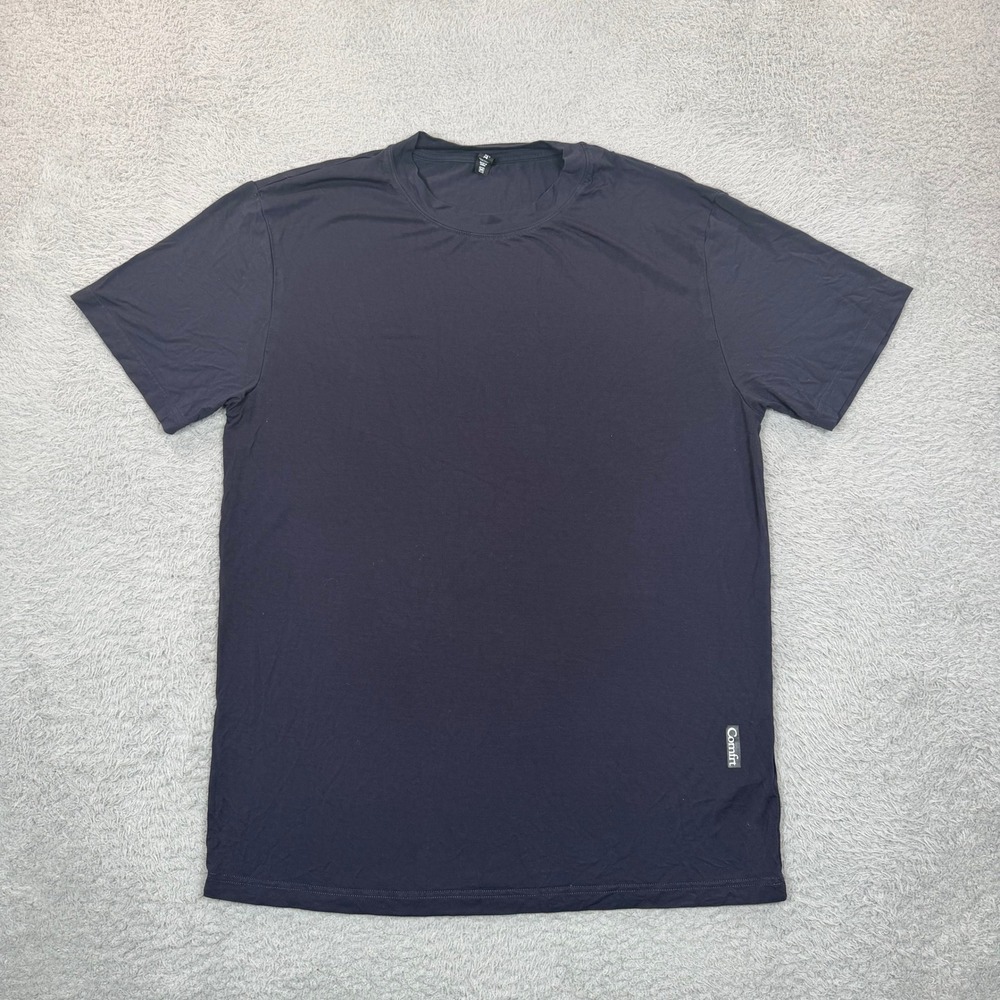 Comfrt Mens Crewneck Short Sleeve T-Shirt Navy Blue Rayon Stretch Size M